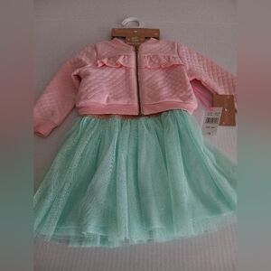 Young Hearts Baby Girls Short Sleeve 2-pc. Dress Set Pink Color Size 18M